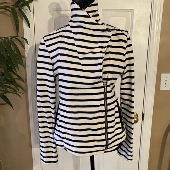 Gap Navy & White Striped Moto Jacket Size Small. - Picture 5 of 12